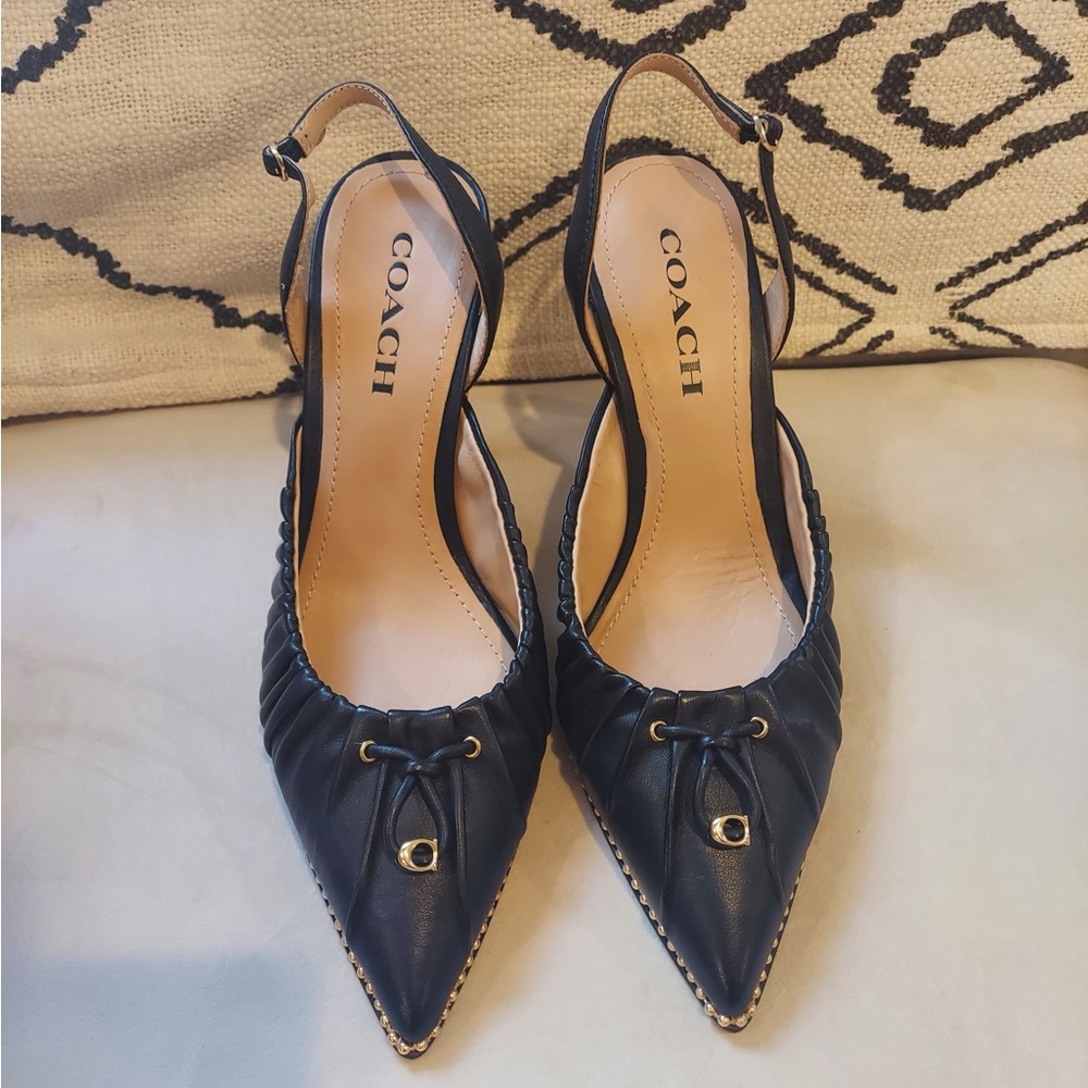 Coach Navy Women's Slingback Heels